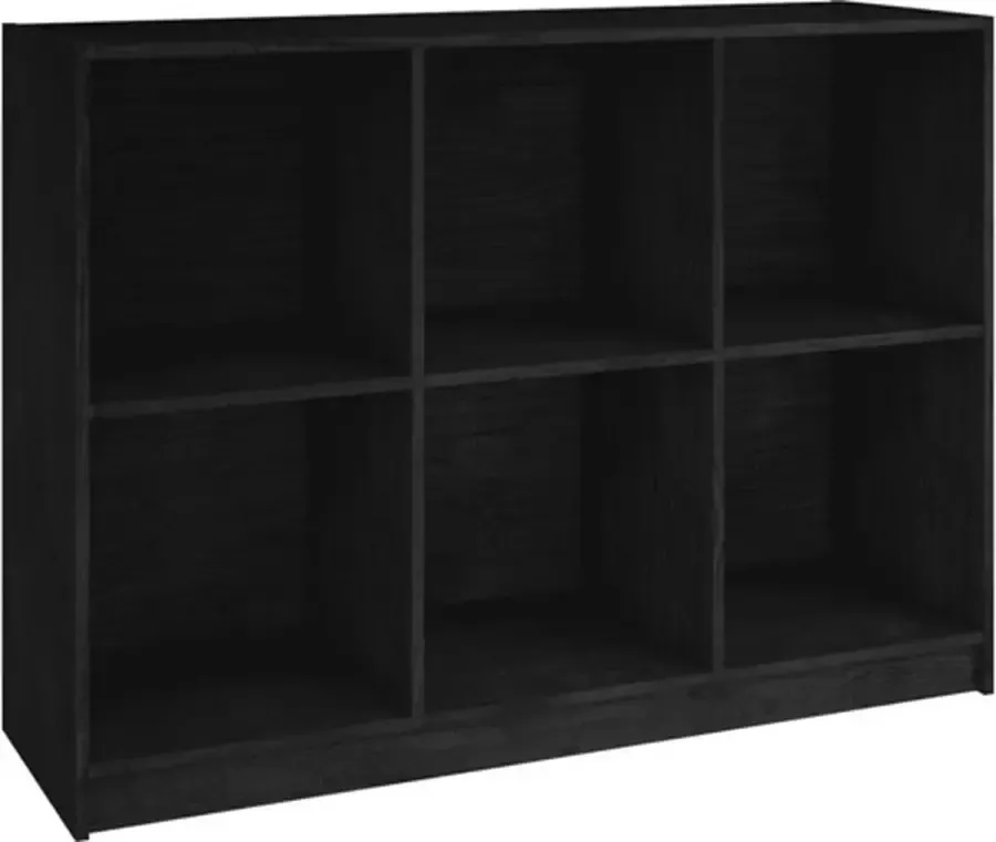 VidaXL -Boekenkast-104x33x76-cm-massief-grenenhout-zwart - Foto 3