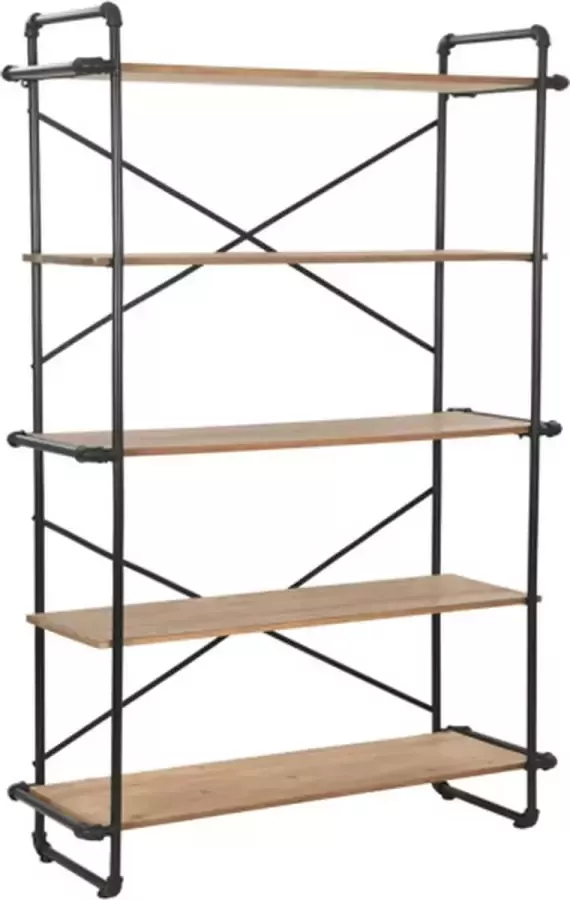 VidaXL -Boekenkast-120x42x180-cm-massief-vurenhout-en-staal - Foto 2
