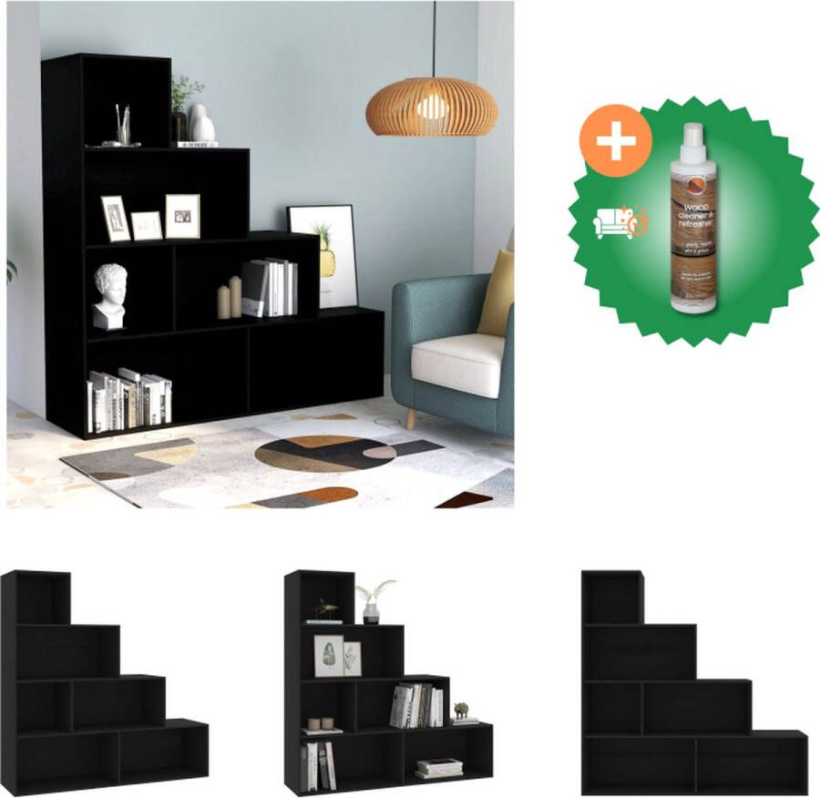 VidaXL Boekenkast kamerscherm 155x24x160 cm bewerkt hout zwart Kast Inclusief Houtreiniger en verfrisser