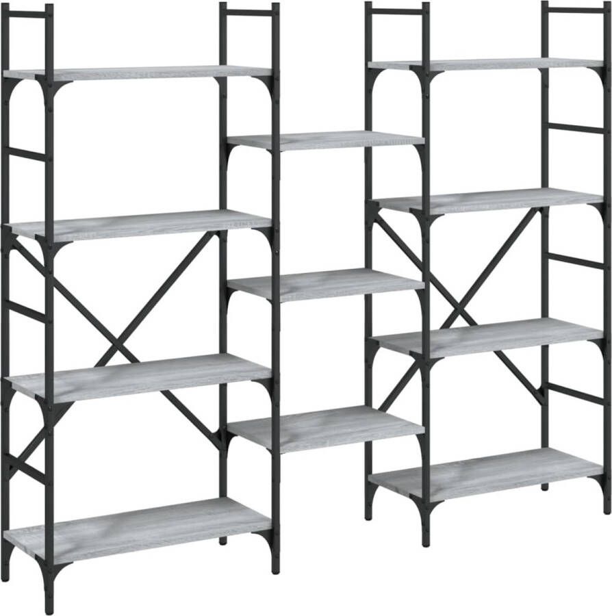 VidaXL -Boekenkast-160x28 5x136 5-cm-bewerkt-hout-grijs-sonoma-eiken - Foto 3