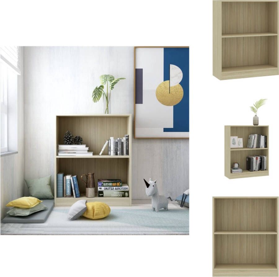 vidaXL Boekenkast 2-laags 60 x 24 x 74.5 cm Sonoma eiken Kast