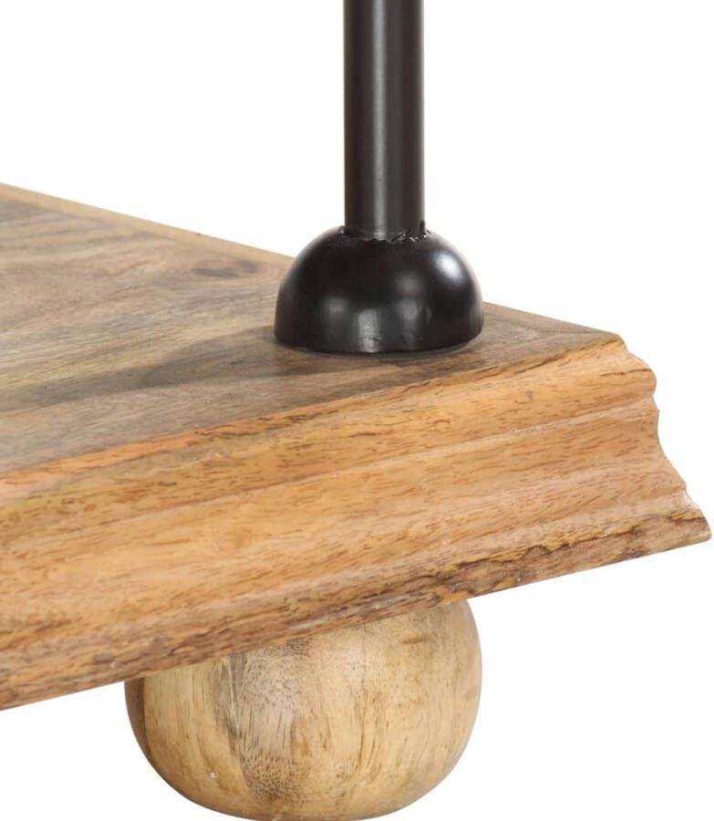 VidaXL -Boekenkast-2-schappen-110x35x75-cm-massief-mangohout-en-staal