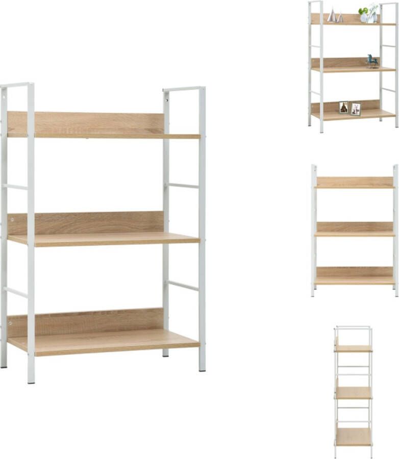 VidaXL Schappenkast Schappenkasten Opbergkast Opbergkasten Boekenkast met 3 schappen 60x27-6x90-5 cm spaanplaat eikenkleur