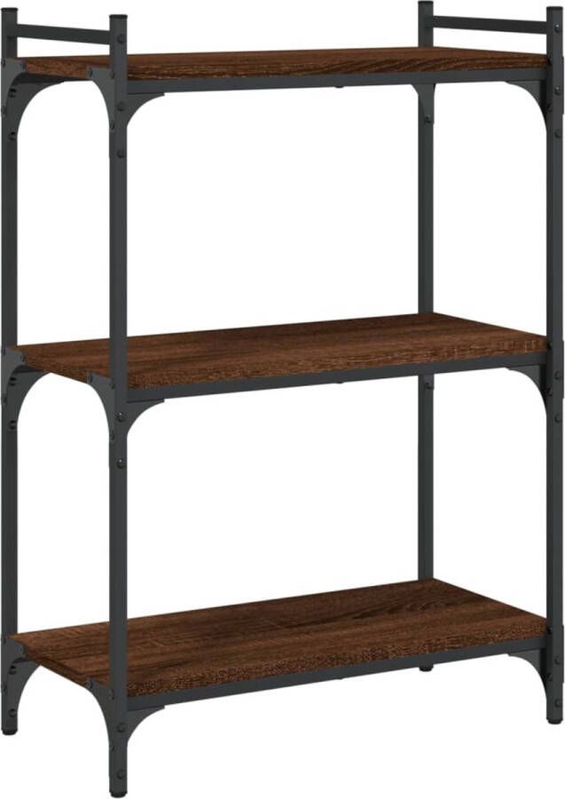 VidaXL -Boekenkast-3-laags-60x30x86-cm-bewerkt-hout-bruineikenkleurig - Foto 3