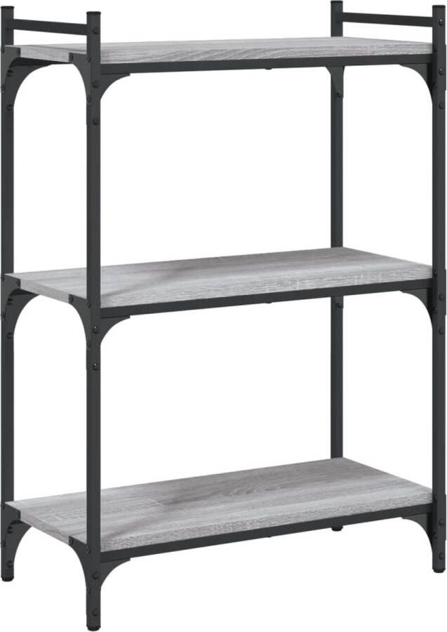 VidaXL -Boekenkast-3-laags-60x30x86-cm-bewerkt-hout-grijs-sonoma-eiken - Foto 3