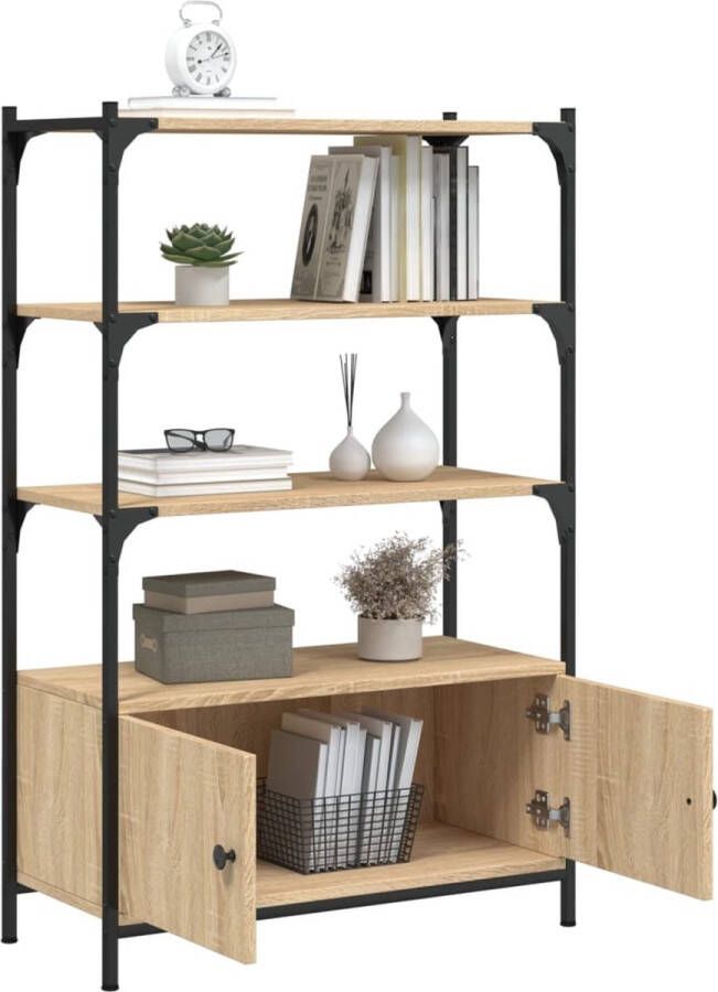 VidaXL -Boekenkast-3-laags-70x30x109 5-cm-bewerkt-hout-sonoma-eiken - Foto 3