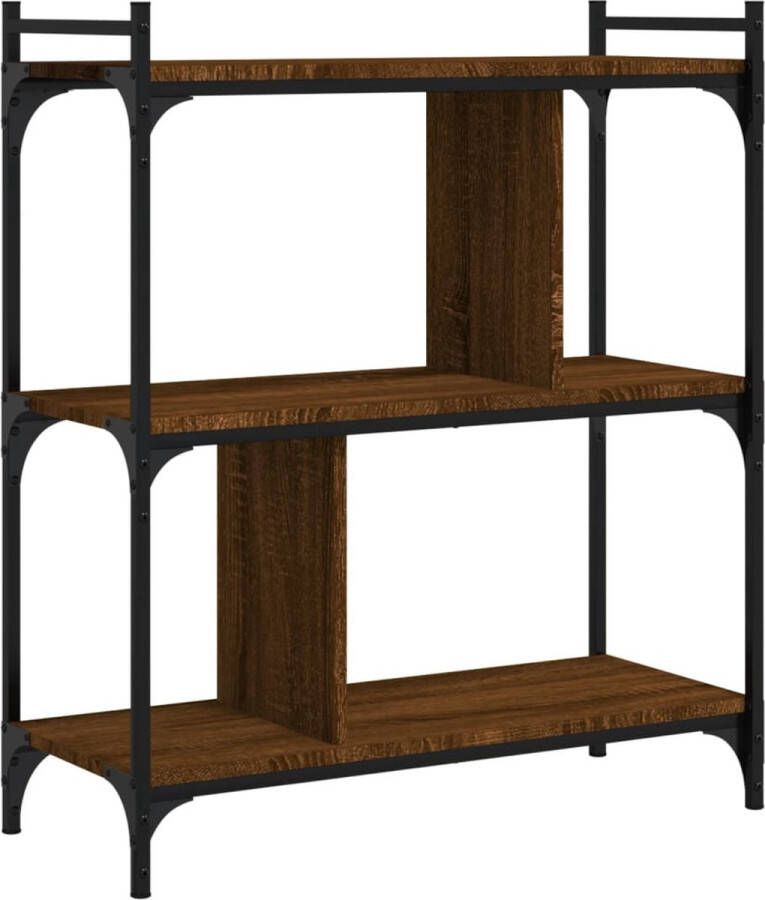 VidaXL -Boekenkast-3-laags-76x32x88-cm-bewerkt-hout-bruineikenkleurig - Foto 3