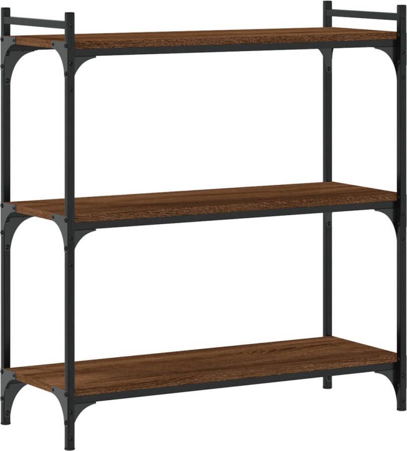 VidaXL -Boekenkast-3-laags-80x30x86-cm-bewerkt-hout-bruineikenkleurig - Foto 3