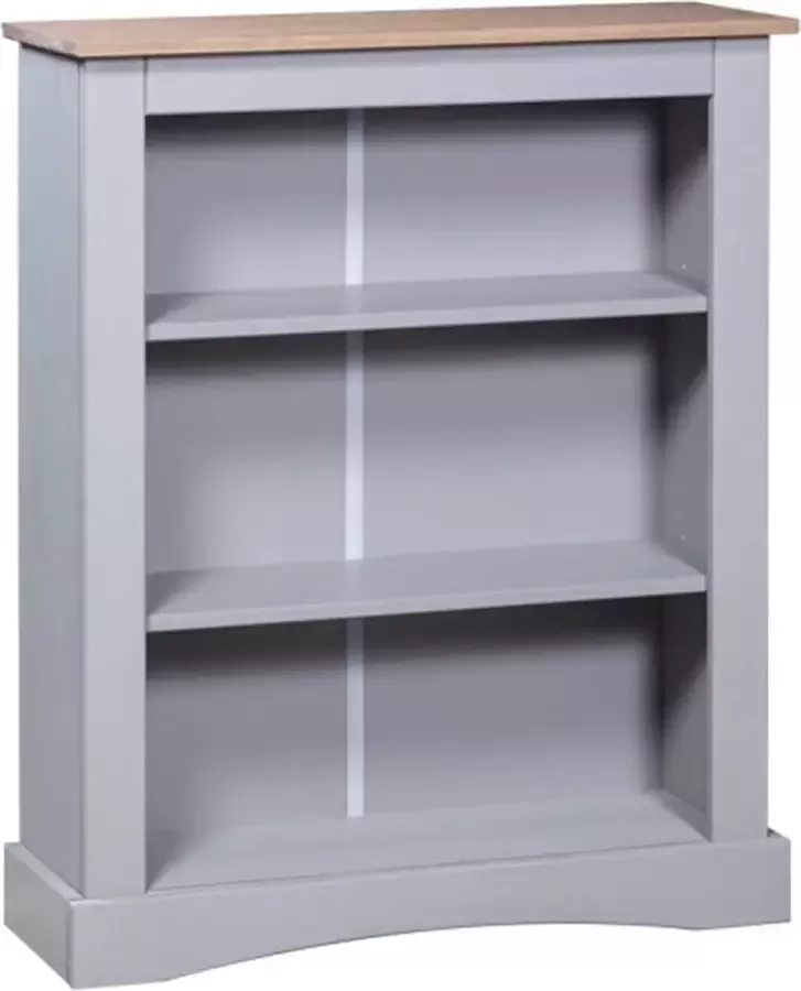 VidaXL -Boekenkast-3-planken-81x29x100-cm-grenenhout-Corona-stijl-grijs - Foto 6