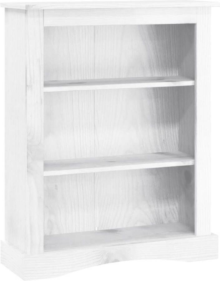 VidaXL -Boekenkast-3-schappen-81x29x100-cm-grenenhout-Corona-stijl-wit - Foto 2