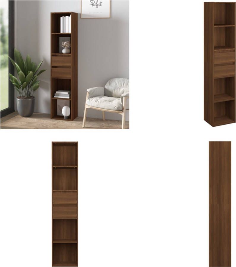 VidaXL Boekenkast 36x30x171 cm bewerkt hout bruineikenkleurig Boekenkast Boekenkasten Boekenschap Boekenstandaard