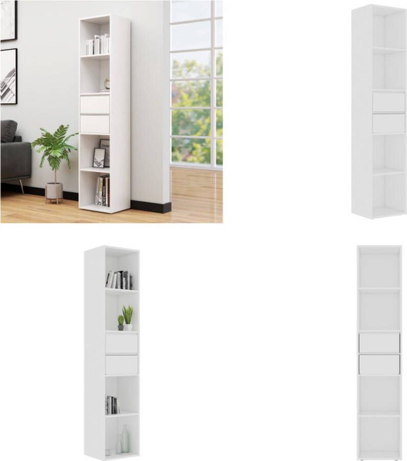 VidaXL Boekenkast 36x30x171 cm bewerkt hout wit Boekenkast Boekenkasten Boekenplank Boekenplanken