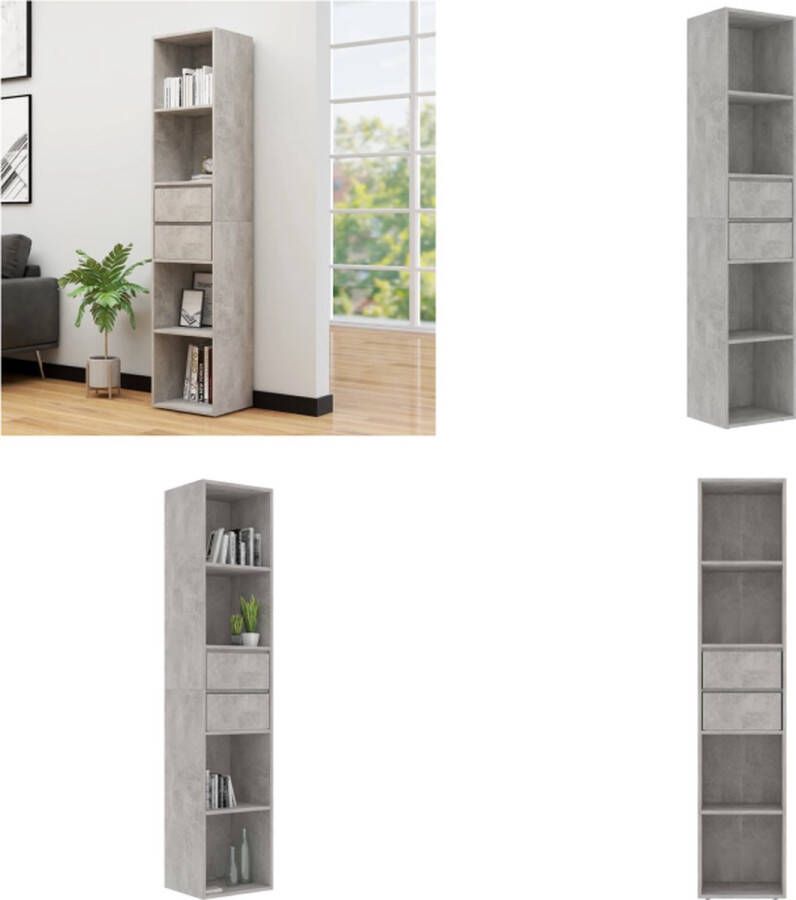 VidaXL Boekenkast 36x30x171 cm bewerkt hout betongrijs Boekenkast Boekenkasten Boekenplank Boekenplanken
