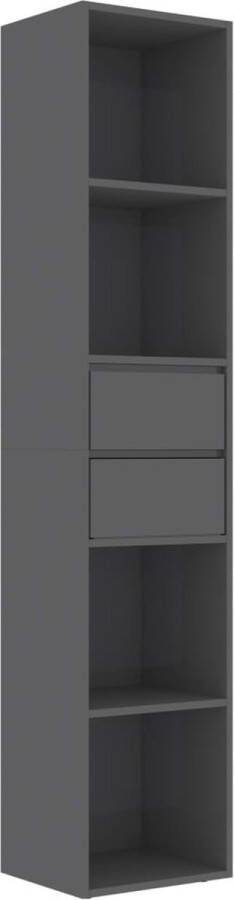 VidaXL -Boekenkast-36x30x171-cm-spaanplaat-hoogglans-grijs