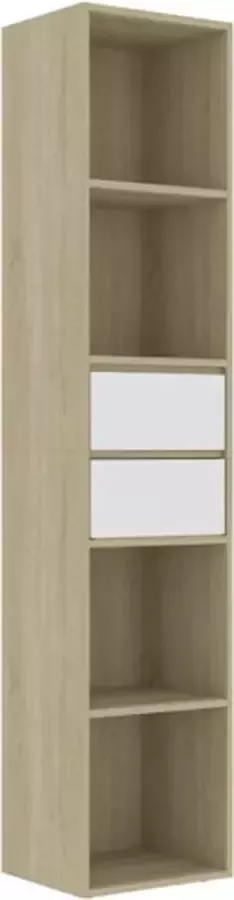 VidaXL -Boekenkast-36x30x171-cm-bewerkt-hout-wit-en-sonoma-eikenkleurig - Foto 3