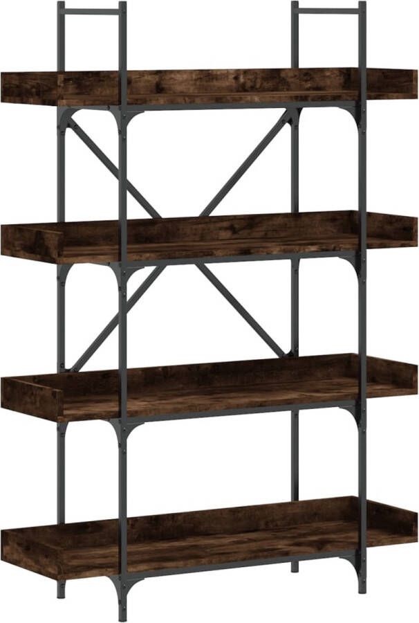 VidaXL -Boekenkast-4-laags-100x33x145 5-cm-bewerkt-hout-gerookt-eiken - Foto 2