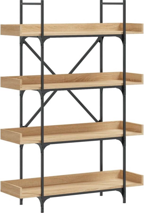 VidaXL -Boekenkast-4-laags-100x33x145 5-cm-bewerkt-hout-sonoma-eiken - Foto 2