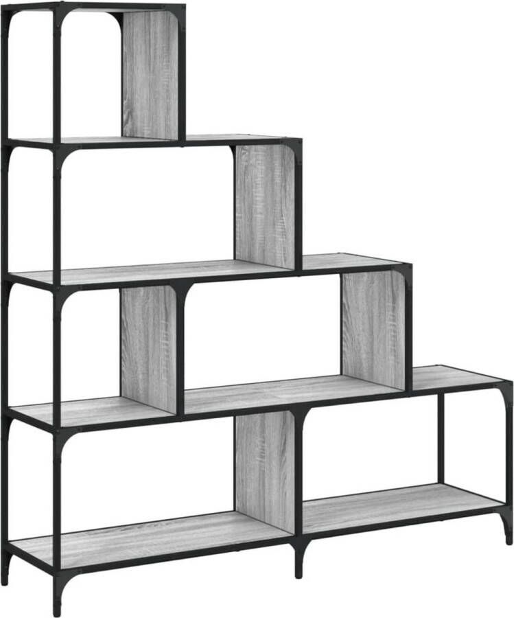VidaXL -Boekenkast-4-laags-139x33 5x149-cm-bewerkt-hout-grijs-sonoma - Foto 3