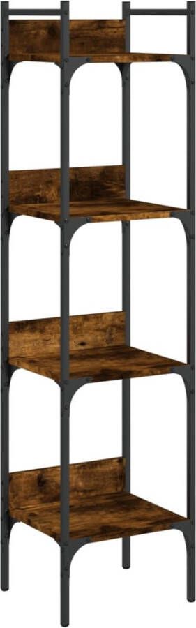 VidaXL Boekenkast 4-laags Gerookt Eiken 35x30x138 5 cm Boekenkast Boekenkasten Boeken Plank Schappenkast