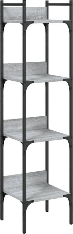 VidaXL 4-laags Boekenkast Grijs Sonoma Eiken Boekenkast Boekenkasten Boeken Plank Schappenkast