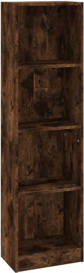 VidaXL Boekenkast 4-laags Gerookt Eikenhout Boekenkast Houten Boekenkast Bruine Boekenkast Vintage Boekenkast Industriële Boekenkast Boekenplank Opslagruimte Woonkamerdecoratie Slaapkamerdecoratie