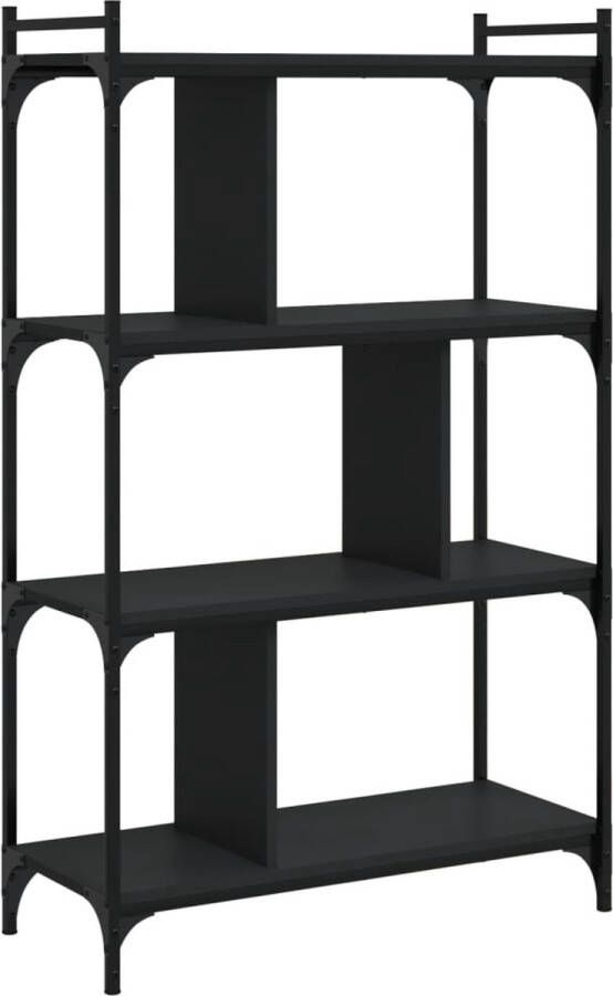 VidaXL -Boekenkast-4-laags-76x32x123-cm-bewerkt-hout-zwart - Foto 3