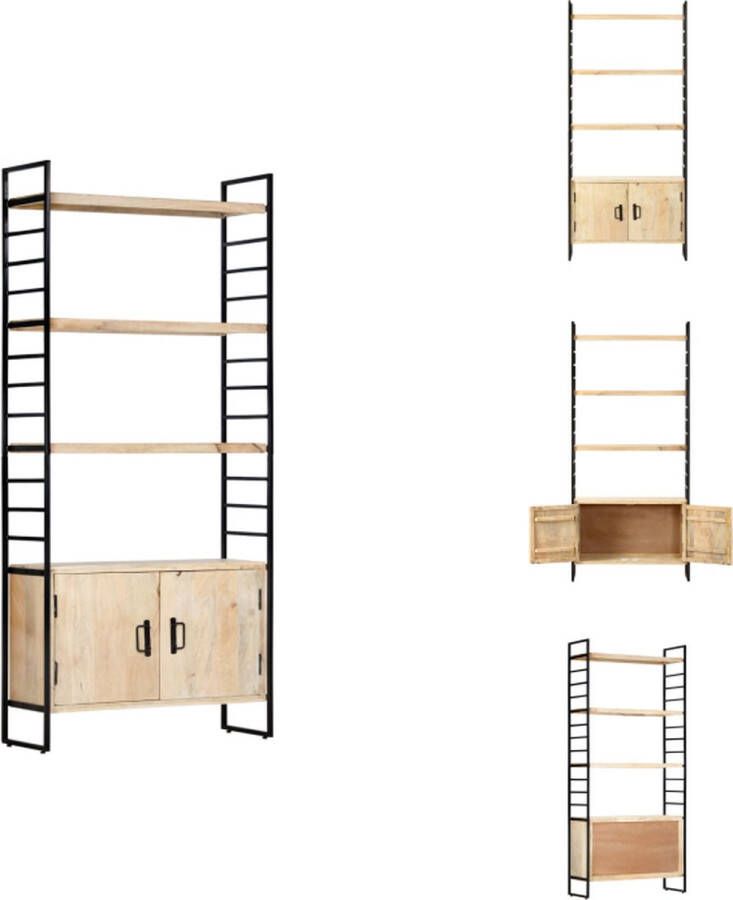 VidaXL Boekenkast Boekenkasten Boekenplank Boekenplanken Boekenkast met 4 schappen 80x30x180 cm massief mangohout - Foto 2