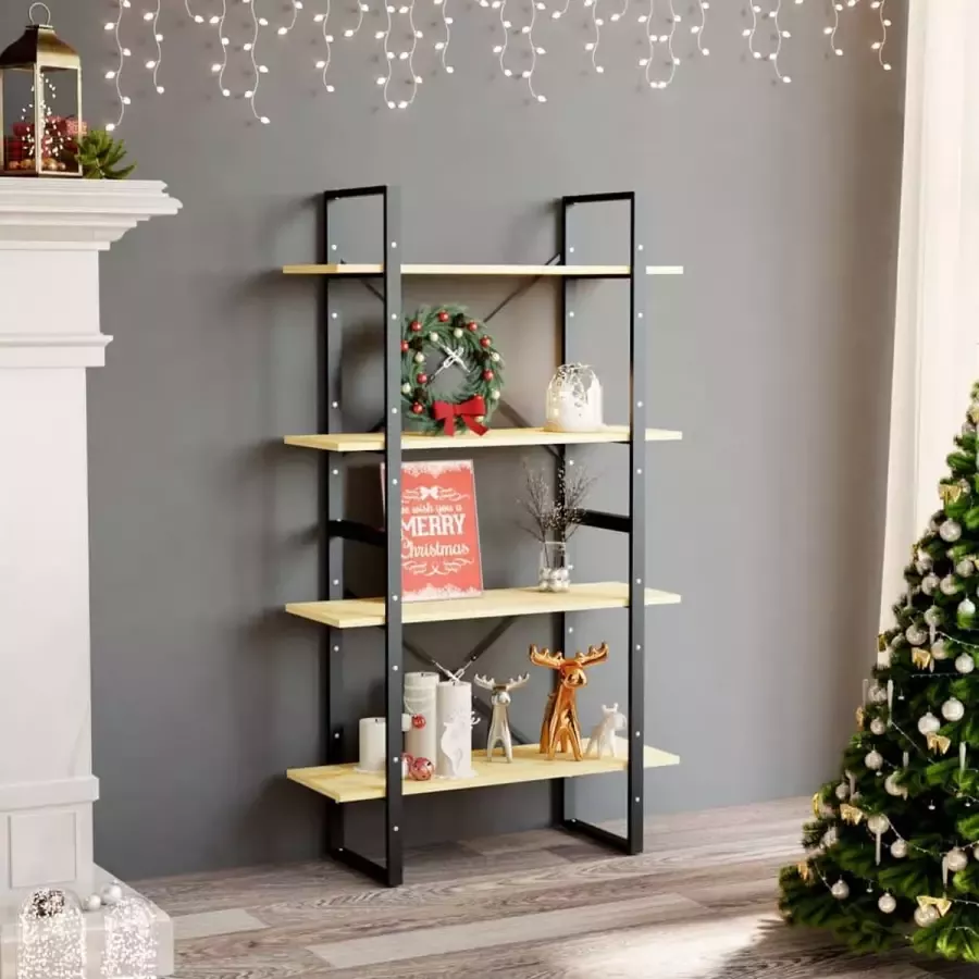 VidaXL Boekenkast 4 planken 80x30x140 cm massief grenenhout