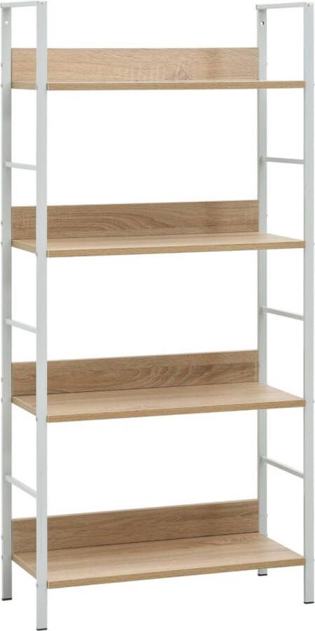VidaXL -Boekenkast-4-schappen-60x27 6x124 5-cm-bewerkt-hout-eikenkleur