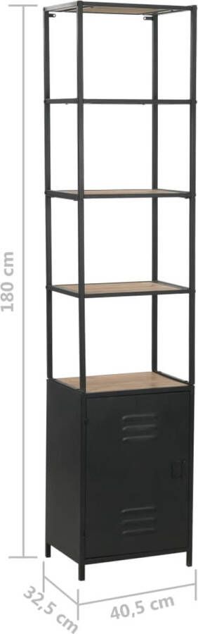 VidaXL -Boekenkast-40 5x32 5x180-cm-massief-vurenhout-en-staal - Foto 2