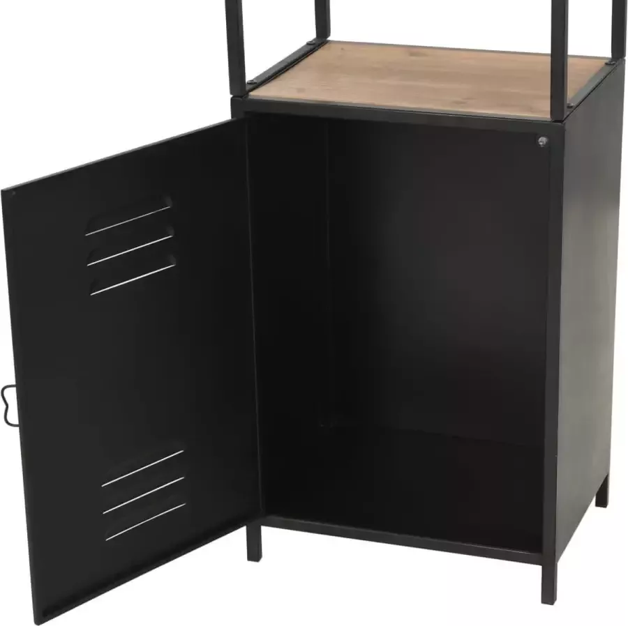 VidaXL -Boekenkast-40 5x32 5x180-cm-massief-vurenhout-en-staal