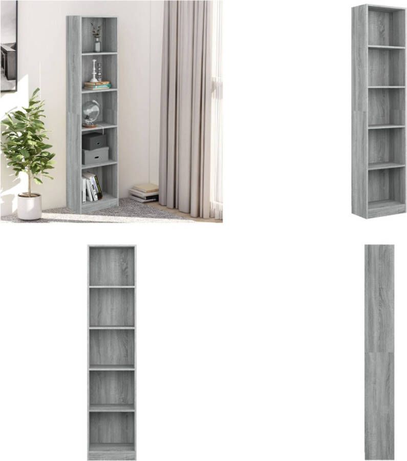 VidaXL Boekenkast 40x24x175 cm bewerkt hout grijs sonoma eikenkleurig Boekenkast Boekenkasten Boekenschap Boekenstandaard