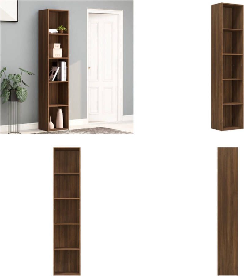 VidaXL Boekenkast 40x30x189 cm bewerkt hout bruineikenkleurig Boekenkast Boekenkasten Boekenschap Kast - Foto 2