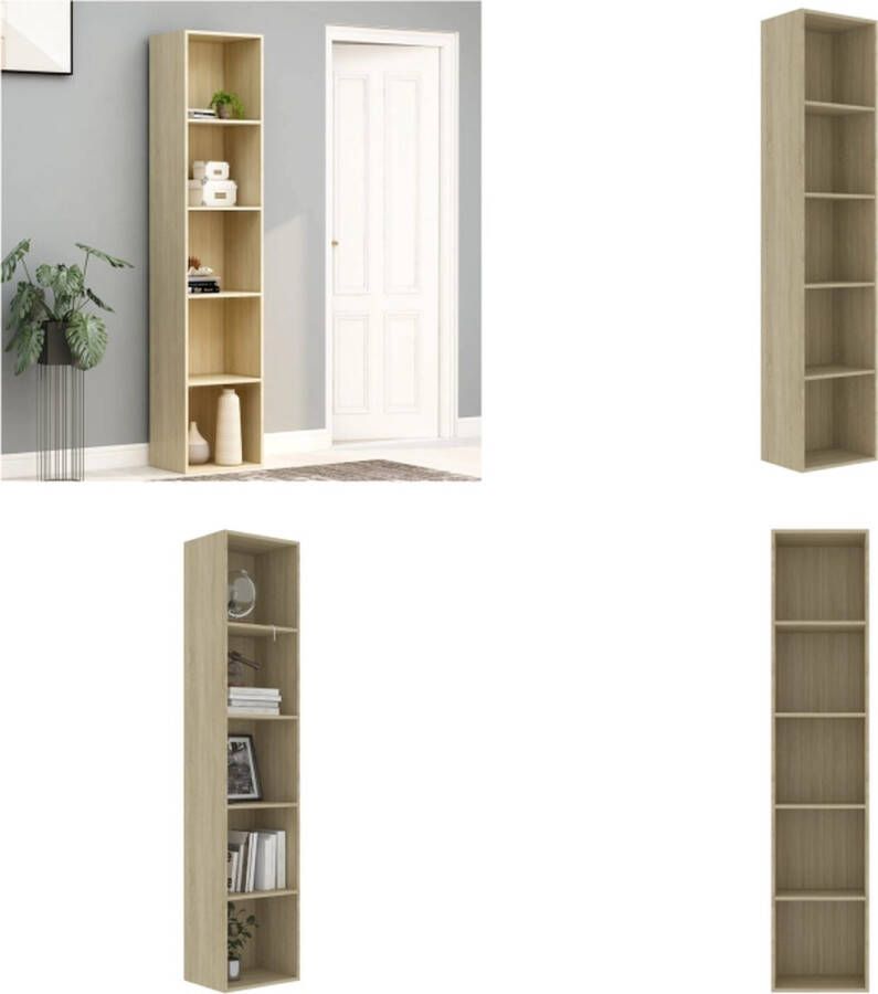 VidaXL Boekenkast 40x30x189 cm bewerkt hout sonoma eikenkleurig Boekenkast Boekenkasten Kast Kasten
