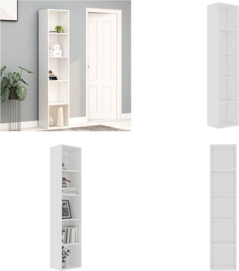 VidaXL Boekenkast 40x30x189 cm bewerkt hout wit Boekenkast Boekenkasten Kast Kasten