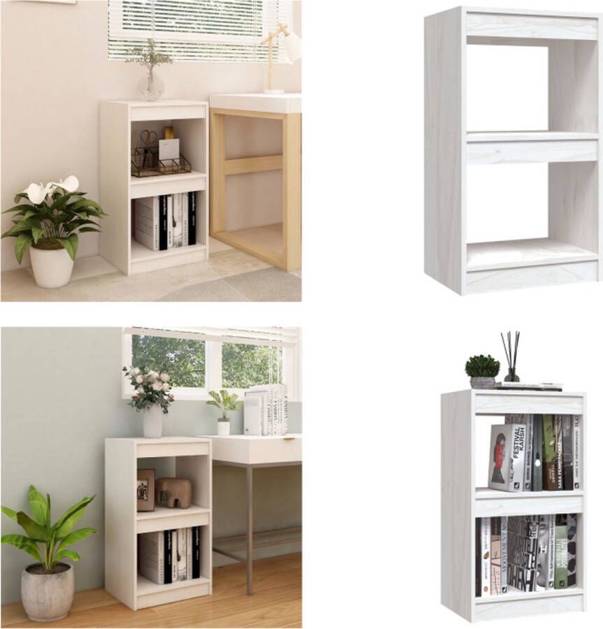 VidaXL Boekenkast 40x30x71-5 cm massief grenenhout wit Boekenkast Boekenkasten Houten Boekenschap Houten Boekenschappen