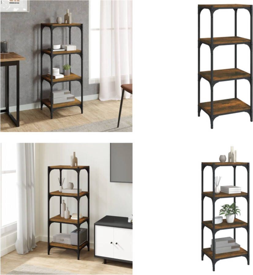 VidaXL Boekenkast 40x33x100 cm bewerkt hout gerookt eikenkleurig Boekenkast Boekenkasten Boekenplank Boekenkast