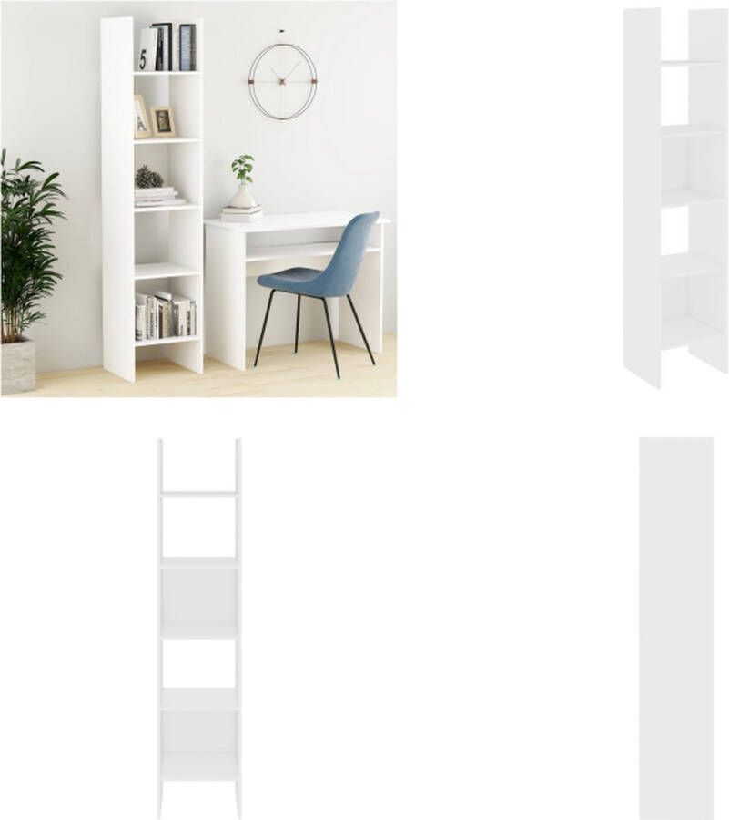 VidaXL Boekenkast 40x35x180 cm bewerkt hout wit Boekenkast Boekenkasten Boekenmeubel Boekenmeubels