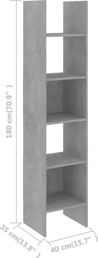 VidaXL -Boekenkast-40x35x180-cm-spaanplaat-betongrijs - Foto 2