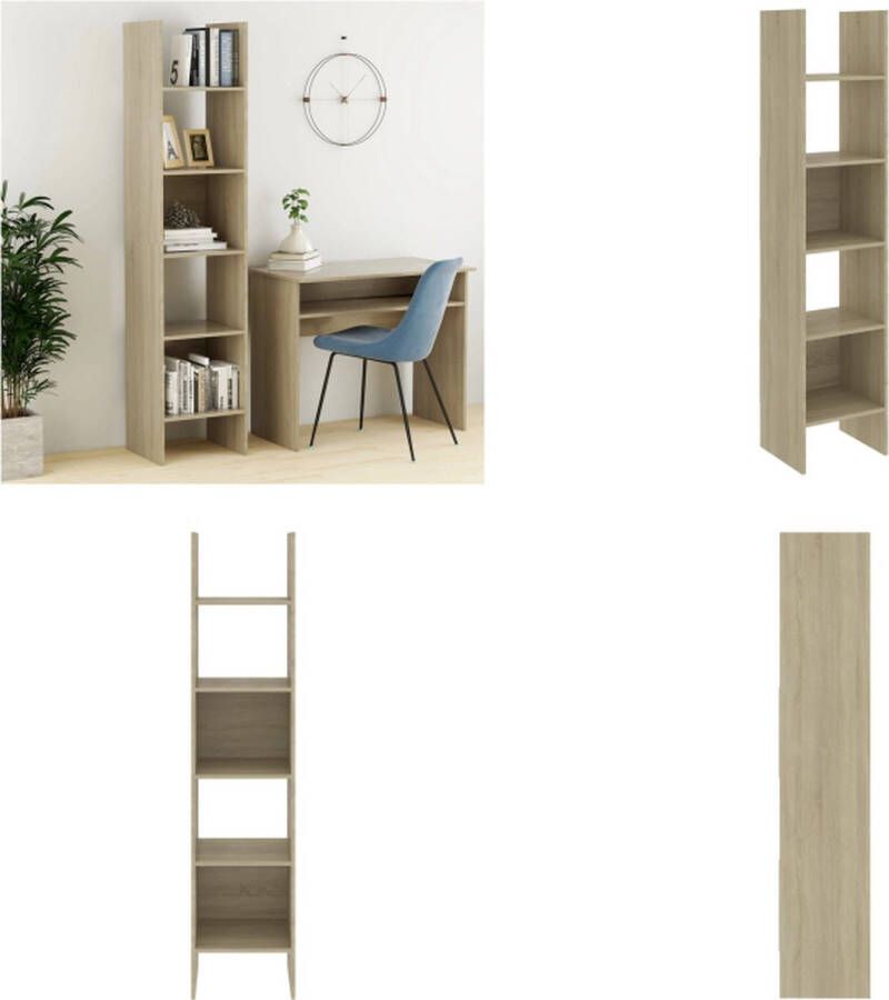 VidaXL Boekenkast 40x35x180 cm bewerkt hout sonoma eikenkleurig Boekenkast Boekenkasten Boekenmeubel Boekenmeubels - Foto 2