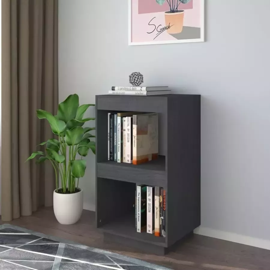 VidaXL Boekenkast 40x35x71 cm massief grenen grijs