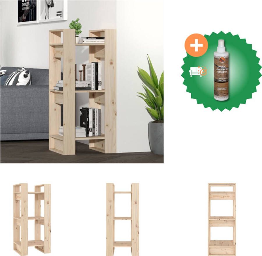 VidaXL Boekenkast kamerscherm 41x35x91 cm massief grenenhout Kast Inclusief Houtreiniger en verfrisser