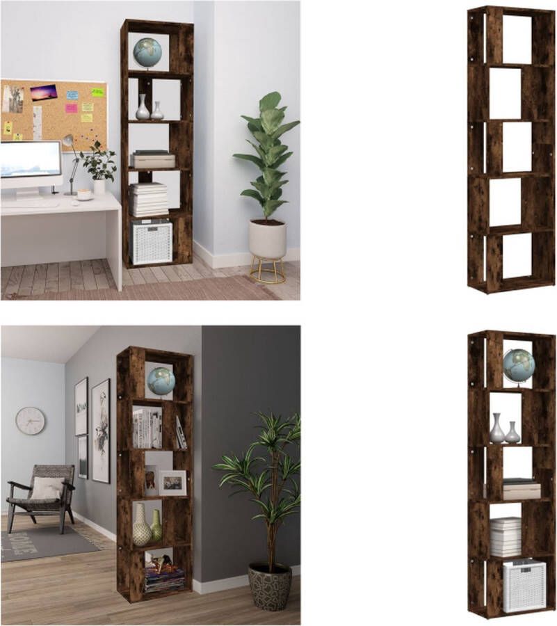 VidaXL -Boekenkast-45x24x160-cm-bewerkt-hout-gerookt-eikenkleurig