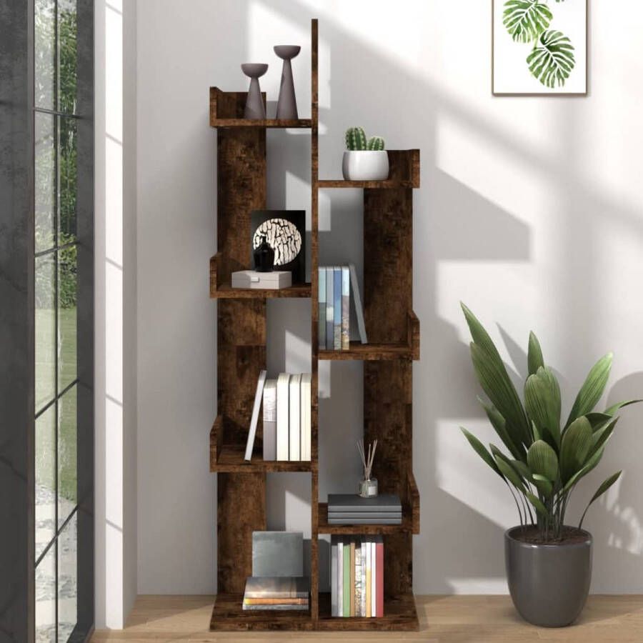 VidaXL -Boekenkast-48x25 5x140-cm-bewerkt-hout-gerookt-eikenkleurig - Foto 2