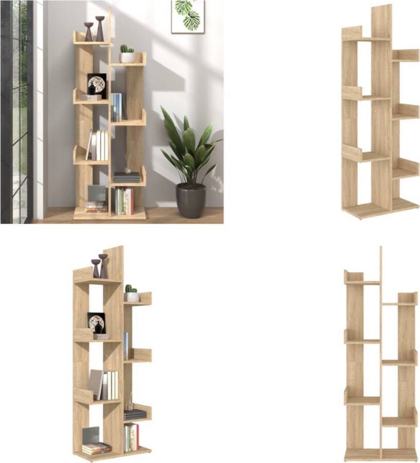 VidaXL Boekenkast 48x25 5x140 cm bewerkt hout sonoma eikenkleurig Boekenkast Boekenkasten Kast Kasten