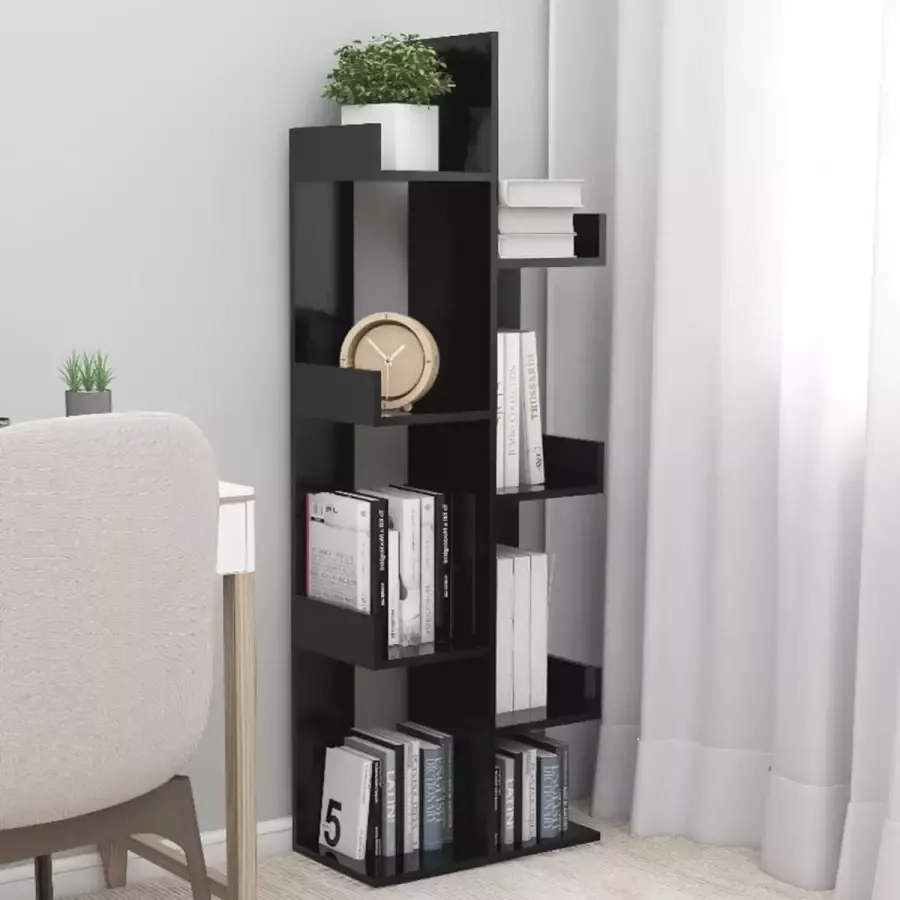 vidaXL Boekenkast 48x25 5x140 cm spaanplaat zwart