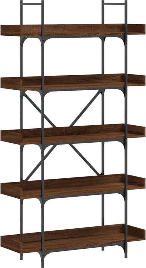 VidaXL -Boekenkast-5-laags-100x33x180 5-cm-bewerkt-hout-bruineikenkleur - Foto 2