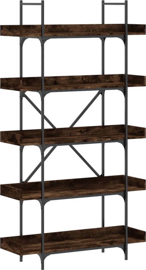 VidaXL -Boekenkast-5-laags-100x33x180 5-cm-bewerkt-hout-gerookt-eiken - Foto 2