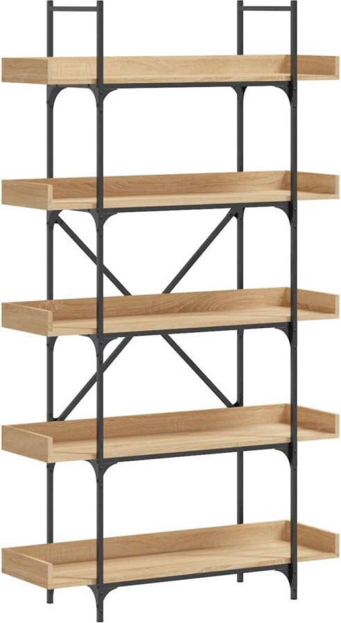 VidaXL -Boekenkast-5-laags-100x33x180 5-cm-bewerkt-hout-sonoma-eiken - Foto 2