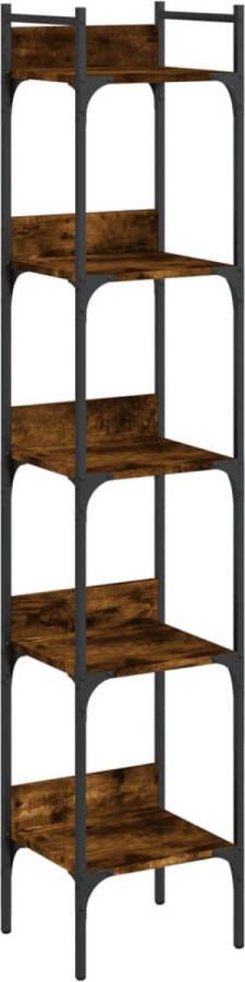 VidaXL Boekenkast 5-Lagen Gerookt Eiken Hout Boekenkast Boekenkasten Boeken Plank Schappenkast